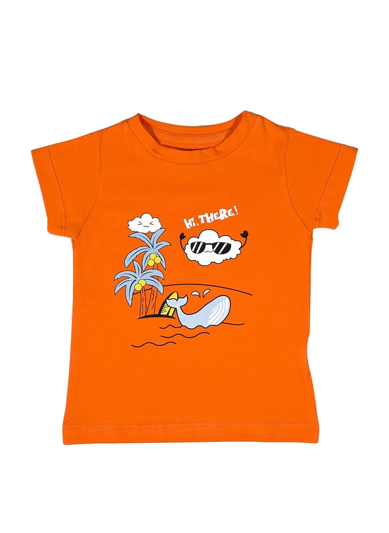 Summer Set (Orange T-shirt + Black Sweatpants)