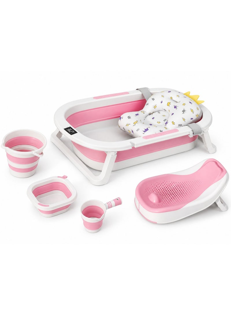 6-in-1 Foldable Baby Bathtub Set with Accessories and Smart Temperature Sensor - Image 1