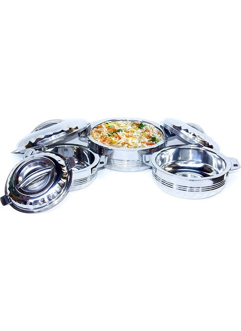 Pot 3Pcs Set Casserole/HotPot,chapati Box/chapati Container/hot case in Stainless Steel 1000ml, 1500ml, 2500ml [ FLORA LINEA]