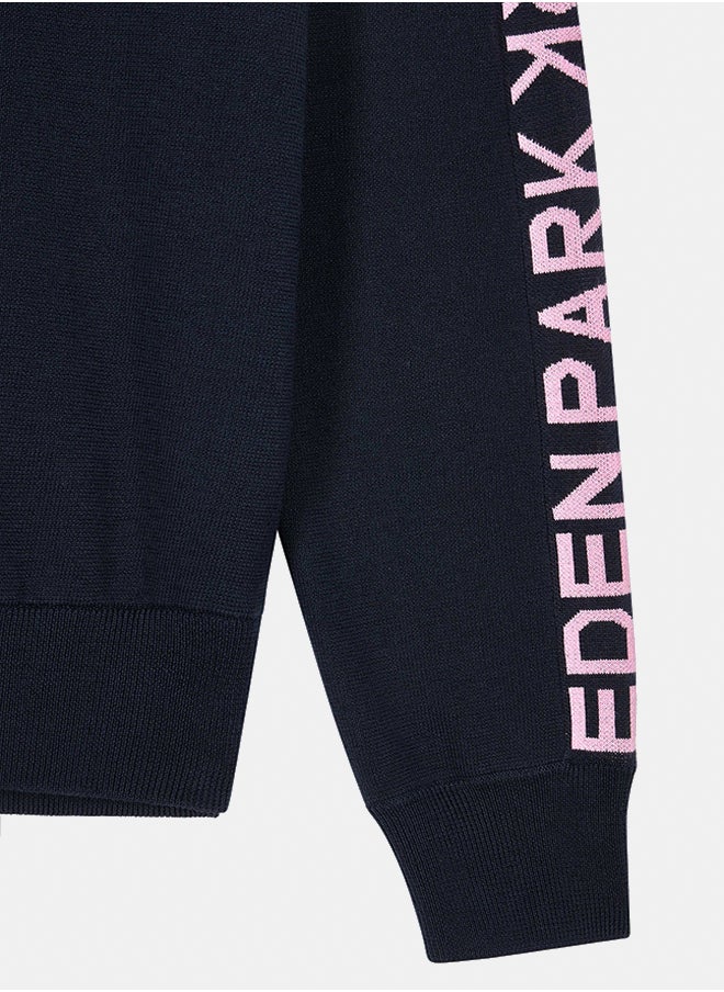 Eden Park semi-zipped jumper with jacquard details  - Image 5