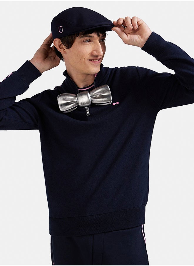 Eden Park semi-zipped jumper with jacquard details  - Image 2