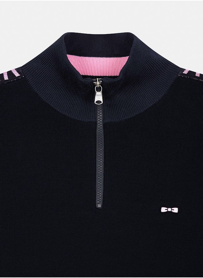 Eden Park semi-zipped jumper with jacquard details  - Image 4