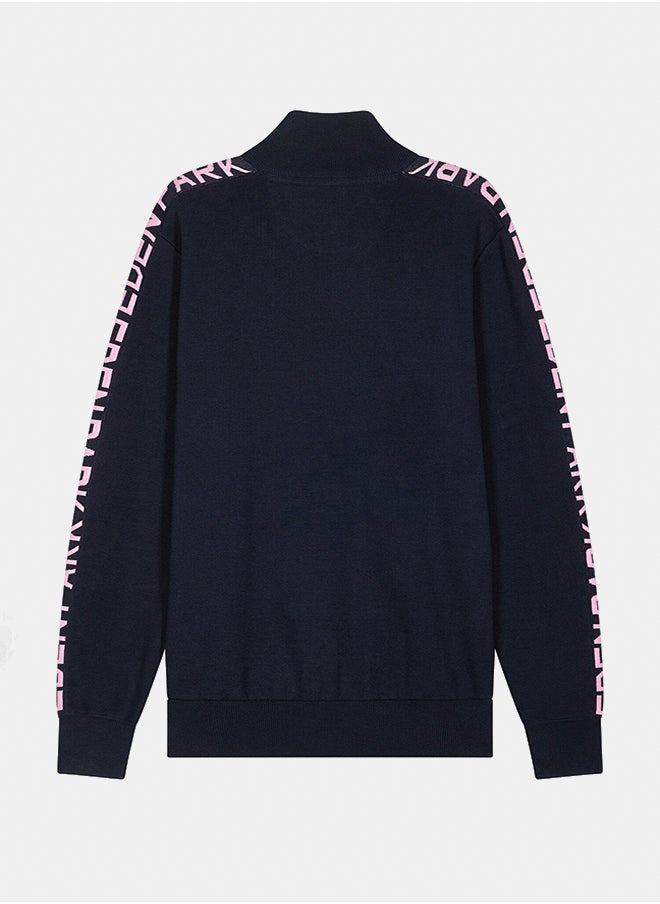 Eden Park semi-zipped jumper with jacquard details  - Image 3