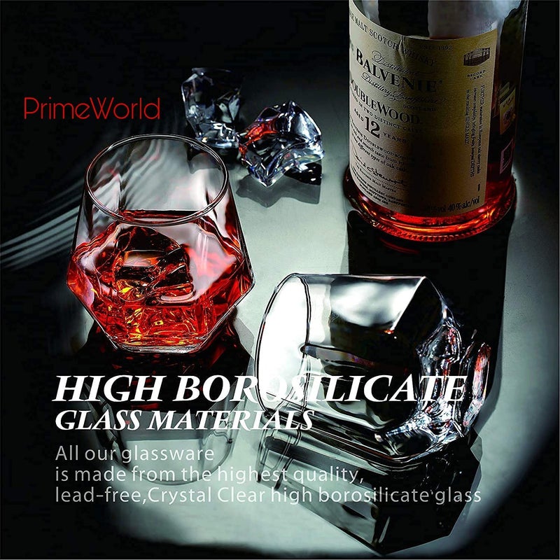 PrimeWorld طقم نظارات مائية أوروبية سعة 300 مل - 6 قطع نظارات شرب طويلة للماء، العصير، المشروبات الباردة، موهيتو، كوكتيل، خالية من الرصاص، مثالية للمنزل، المطاعم والحفلات - Image 3