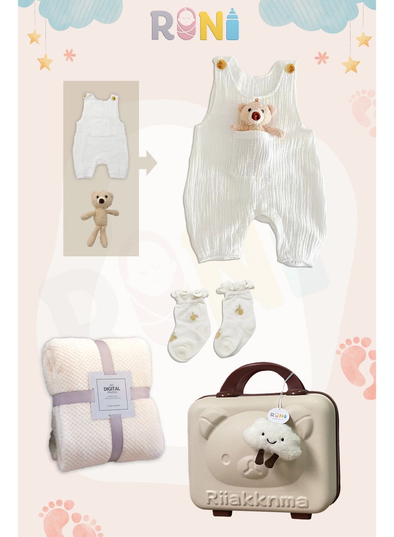 RINI Newborn gift set, baby gift, 9 pieces in a luxury luggage, baby gift set for girls and boys, 100% organic cotton, newborn occasions gift set - Image 2