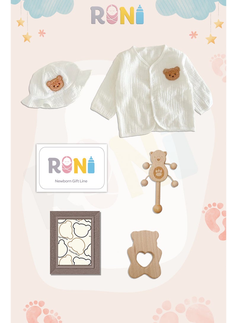 RINI Newborn gift set, baby gift, 9 pieces in a luxury luggage, baby gift set for girls and boys, 100% organic cotton, newborn occasions gift set - Image 3