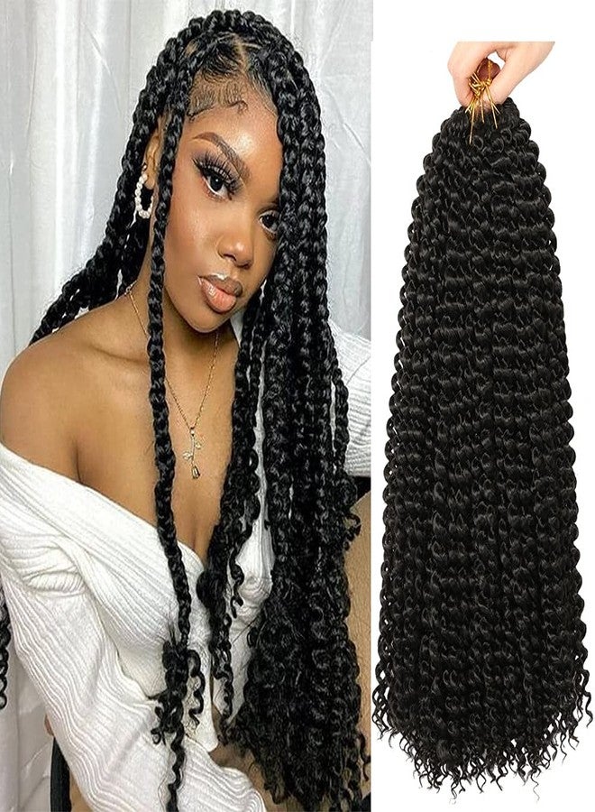 ShowCoco Passion Twist Hair 18 Inch Water Wave Crochet Hair 6 Packs Passion Twists Crochet Hair Long Braiding Hair Bohemian Synthetic Hair Extensions(18inch, #1B) - Image 1
