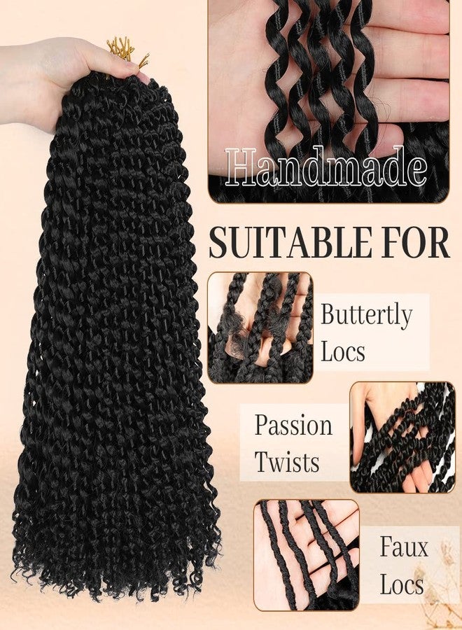 ShowCoco Passion Twist Hair 18 Inch Water Wave Crochet Hair 6 Packs Passion Twists Crochet Hair Long Braiding Hair Bohemian Synthetic Hair Extensions(18inch, #1B) - Image 4
