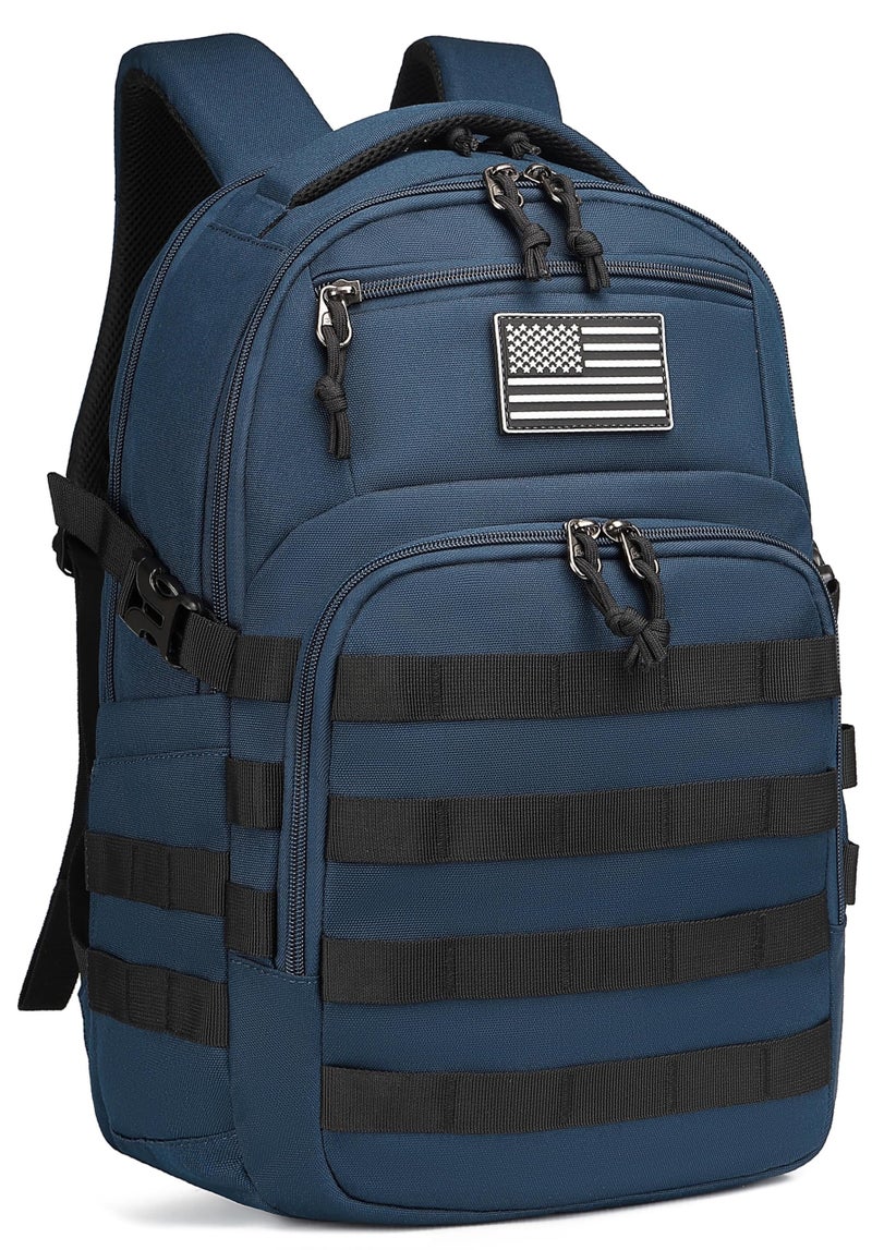Wotony Military tactical backpack, backpack for men black small tactical assault bag (blue, 18.5 inch) - Image 3