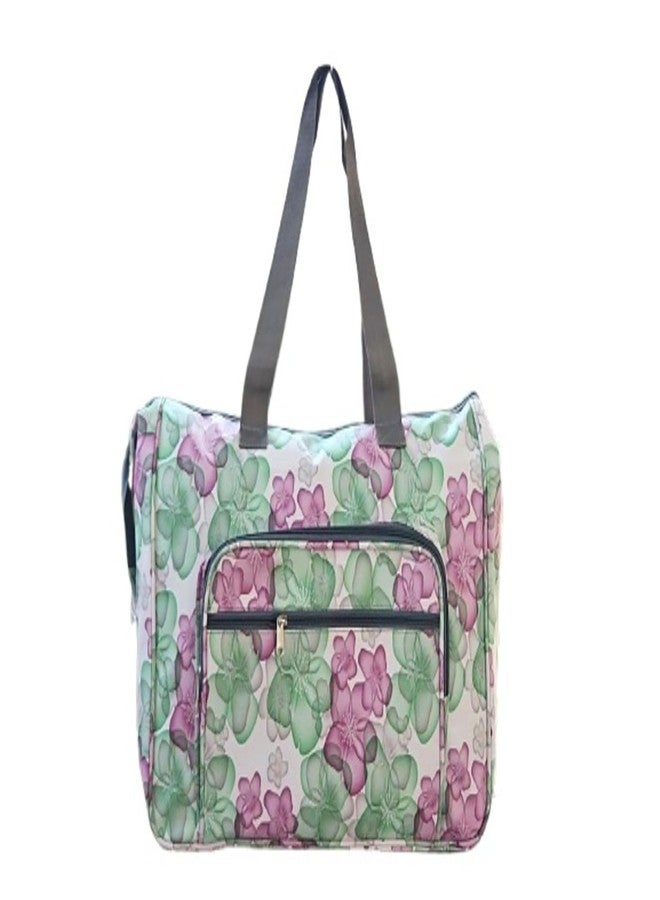 SuneshCreation Tote Bag with Floral Print,Stylish Lightweight with Spacious Storage for travel, Multiple Pockets - Image 3