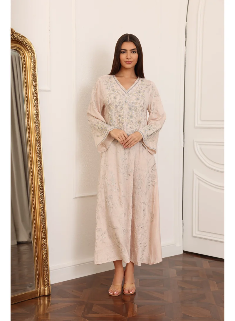 اكسا جلابية لؤلؤ الصحراء  IK6044 بيج