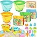 Dreamon Beach Toys for Kids 310 Collapsible Sand Toys Include 3 Pack Foldable Buckets with Mesh Bag 24 PCS Beach Mold and Shovels Molds Travel Sandbox Beach Toys for Toddler - Image 2