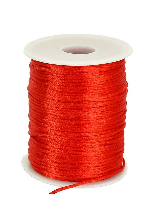 TONIFUL 2Mm X 110 Yards Red Nylon Cord Satin String For Bracelet Jewelry Making Rattail Macrame Waxed Trim Cord Necklace Bulk Beading Thread Kumihimo Chinese Knot Craft - Image 1