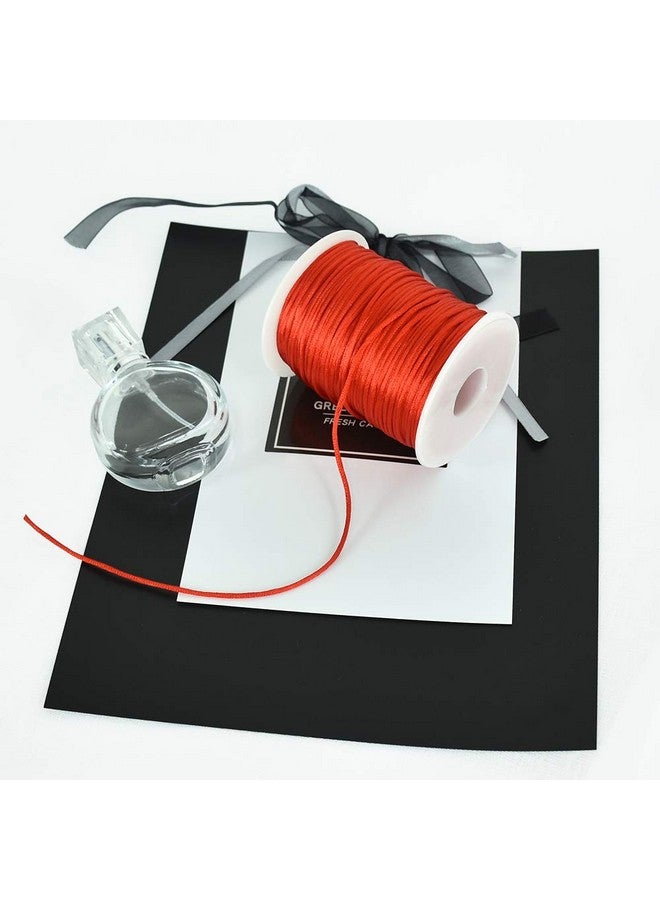 TONIFUL 2Mm X 110 Yards Red Nylon Cord Satin String For Bracelet Jewelry Making Rattail Macrame Waxed Trim Cord Necklace Bulk Beading Thread Kumihimo Chinese Knot Craft - Image 4