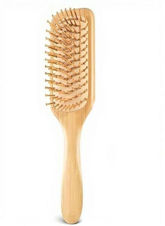 ZAEGO Wooden Paddle Hair Brush with Strong & flexible Wooden bristles having Anti static ball tips,For Grooming, Straightening, Smoothing, Detangling Hair for Men, Women & Kids Make Thin Long Curly Hair Health and Massage Scalp. - Image 1