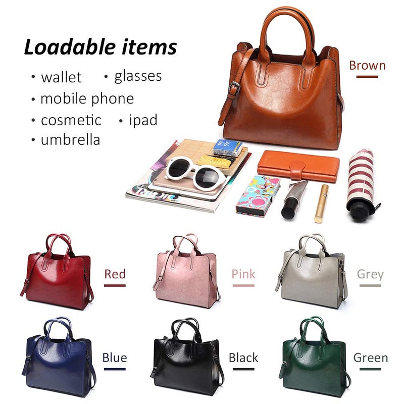 Pahajim Women Handbags and Leather Purses Top Handle Satchel Bags Tote Bags Tote Purses for Women - Image 2