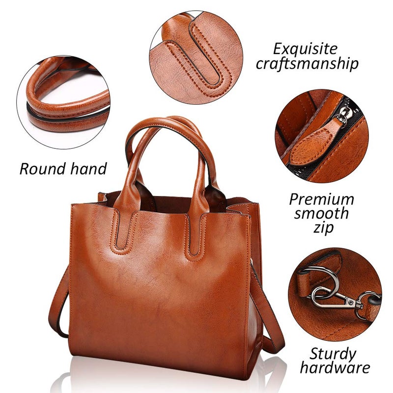 Pahajim Women Handbags and Leather Purses Top Handle Satchel Bags Tote Bags Tote Purses for Women - Image 5