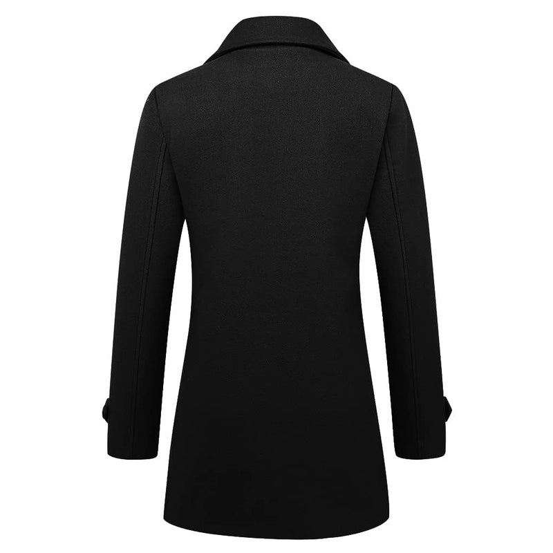 IDEALSANXUN Wool Coat for Womens Fall Fashion Outfits Winter Clothes 2025 Double Breasted Trench Coat Peacoat Blazer Jackets, Black, XL - Image 4