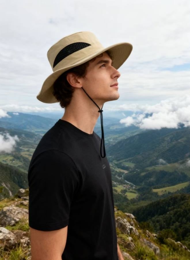 Fishing Hat Safari Cap Breathable Wide Brim Boonie Hat Bucket Hats with UV Protection Sun Protection For Fishing Hiking Garden Beach Men and Women - Image 4