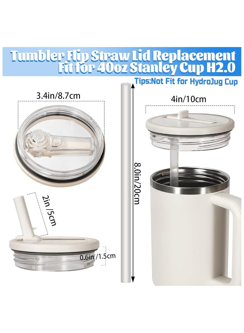 2 Pack 40 Oz Tumbler Flip Straw Lid Replacement Fit For Stanley Quencher Spill Proof Splash Resistant Tumbler Lids Reusable Tumbler Cover For Stanley Cup （Purple） - Image 5