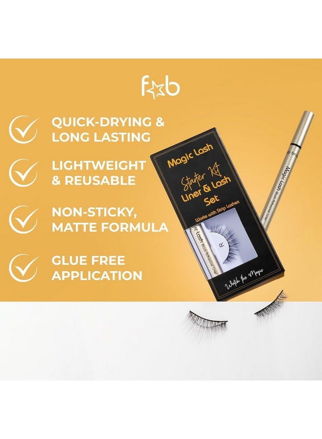 Fab Brows Magic Lash Kit | False Eyelashes & Magic Adhesive Eyeliner | Quick Dry, Easy to Use, All-Day Wear | Natural-Looking, Reusable Strip Lashes | Magnetic Eyelashes Alternative | Glueless Lashes - Image 3