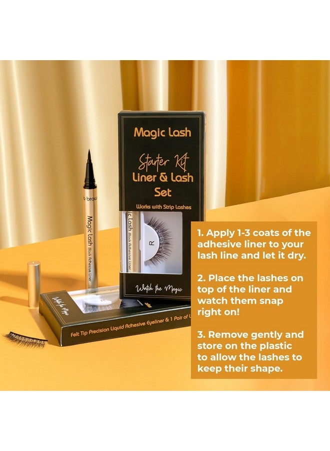 Fab Brows Magic Lash Kit | False Eyelashes & Magic Adhesive Eyeliner | Quick Dry, Easy to Use, All-Day Wear | Natural-Looking, Reusable Strip Lashes | Magnetic Eyelashes Alternative | Glueless Lashes - Image 4