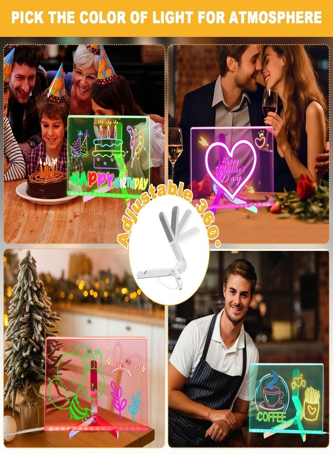 YUYIUS Lumiboard LED Drawing Board, Light Up Acrylic Dry Erase Board with 7 Colors, LED Note Board with Colors, LED Message Writing Board, Adjustable Stand & Drawing Stencils Set Included - Image 5