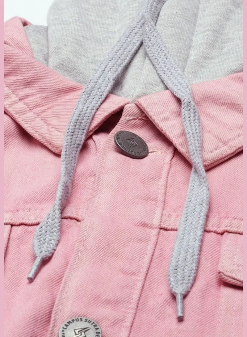 Campus Sutra Stylish Color block Jeans Jacket