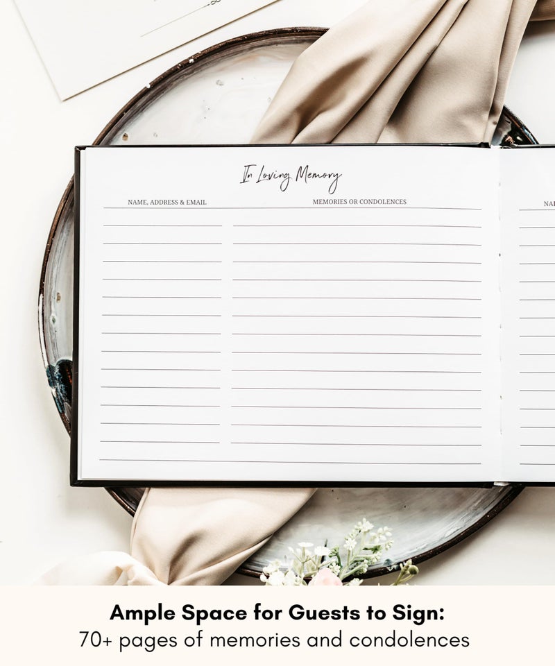 Lamare Funeral Guest Book for Memorial Service â€“ Elegant Celebration of Life Guest Book and in Loving Memory Guest Book - Condolences Book for Funeral - Image 4