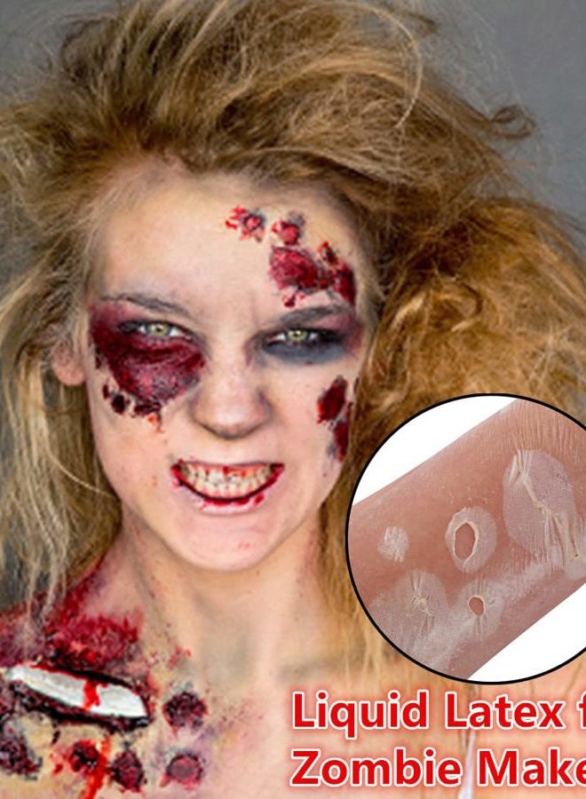 Go Ho Liquid Latex SFX Makeup(1 oz),Halloween Monster Zombie Makeup,Quick Drying Multi-Purpose Liquid Face Paint for Scar Wound Peeling Skin Wrinkles Stipples Burns Blisters,Light Flesh - Image 5