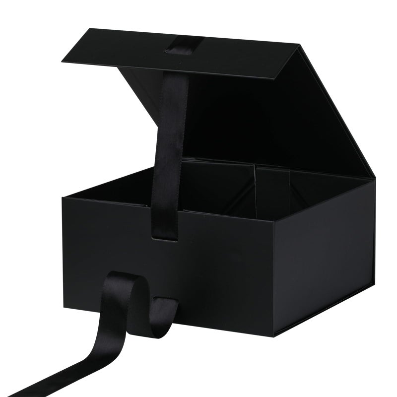 OEMVALATY Black Gift Box,10x10x5 Inches Gift Boxes with Lids for Presents with Magnetic Closure and Ribbon for Wedding,Storage,Birthday - Image 3