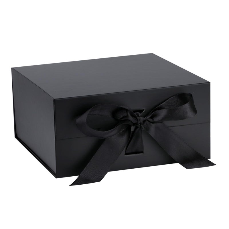 OEMVALATY Black Gift Box,10x10x5 Inches Gift Boxes with Lids for Presents with Magnetic Closure and Ribbon for Wedding,Storage,Birthday - Image 1