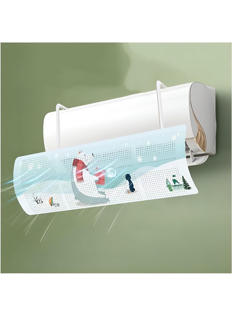 موجه هواء مكيف الهواء - موزع هواء جداري قابل للتعديل لمنع تدفق الهواء المباشر، موجه هواء قابل للسحب لتبريد المنزل والمكتب - Image 1