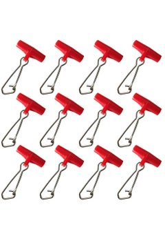 Generic 40 Pcs T Shape Fishing Line Sinkers with Duo Lock Snaps for Sea Fishing Red Clips  - Image 1