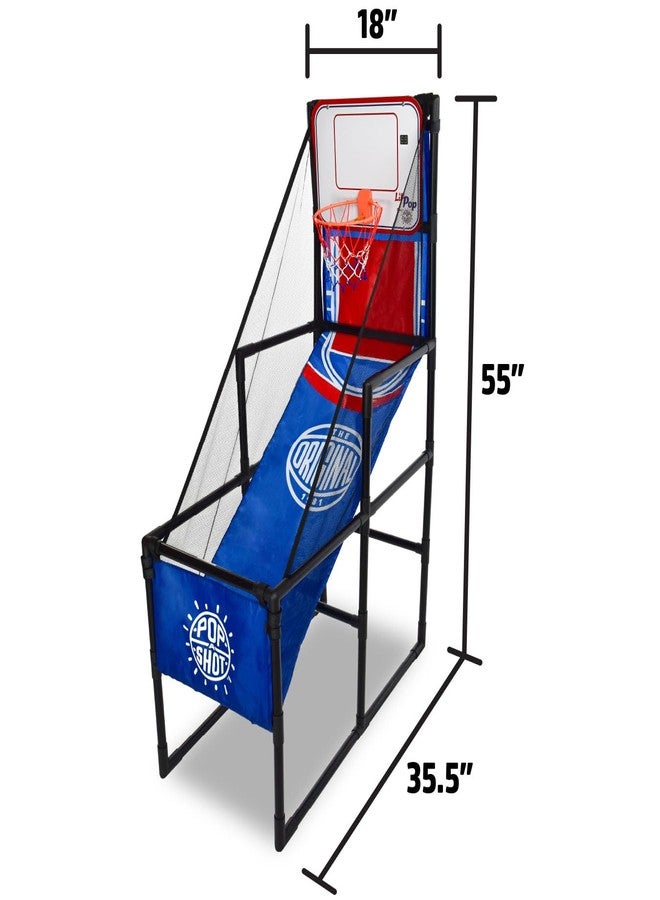 Pop-A-Shot Lil’ Pop Game | Indoor Arcade Basketball Hoop for Kids Age 3-6 | 3 Balls & Sticker Pack | Electronic Scoreboard, Music, Sound FX - Image 2