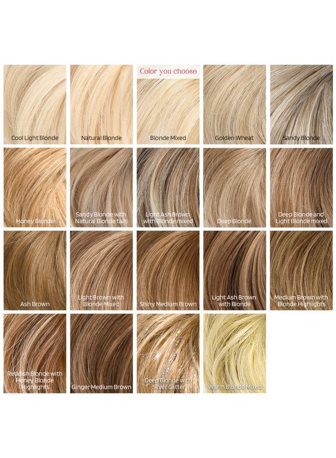 HOOJIH Messy Bun Hair Piece, Super Long Tousled Updo Hair Bun Extensions Wavy Hair Wrap Ponytail Hairpieces Hair Scrunchies with Elastic Hair Band for Women HB007 Grace - Blonde Mixed - Image 5