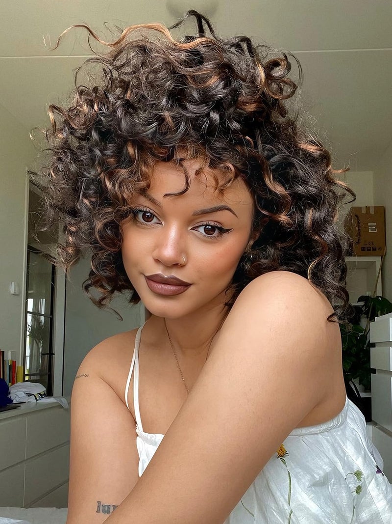 Gowit Gogo Curl Crochet Hair 8 Inch 6 Packs Short Curly Crochet Hair for Black Women Mixed Brown Deep Ocean Wave Crochet Hair Synthetic Crochet Braids 8inchP1B30