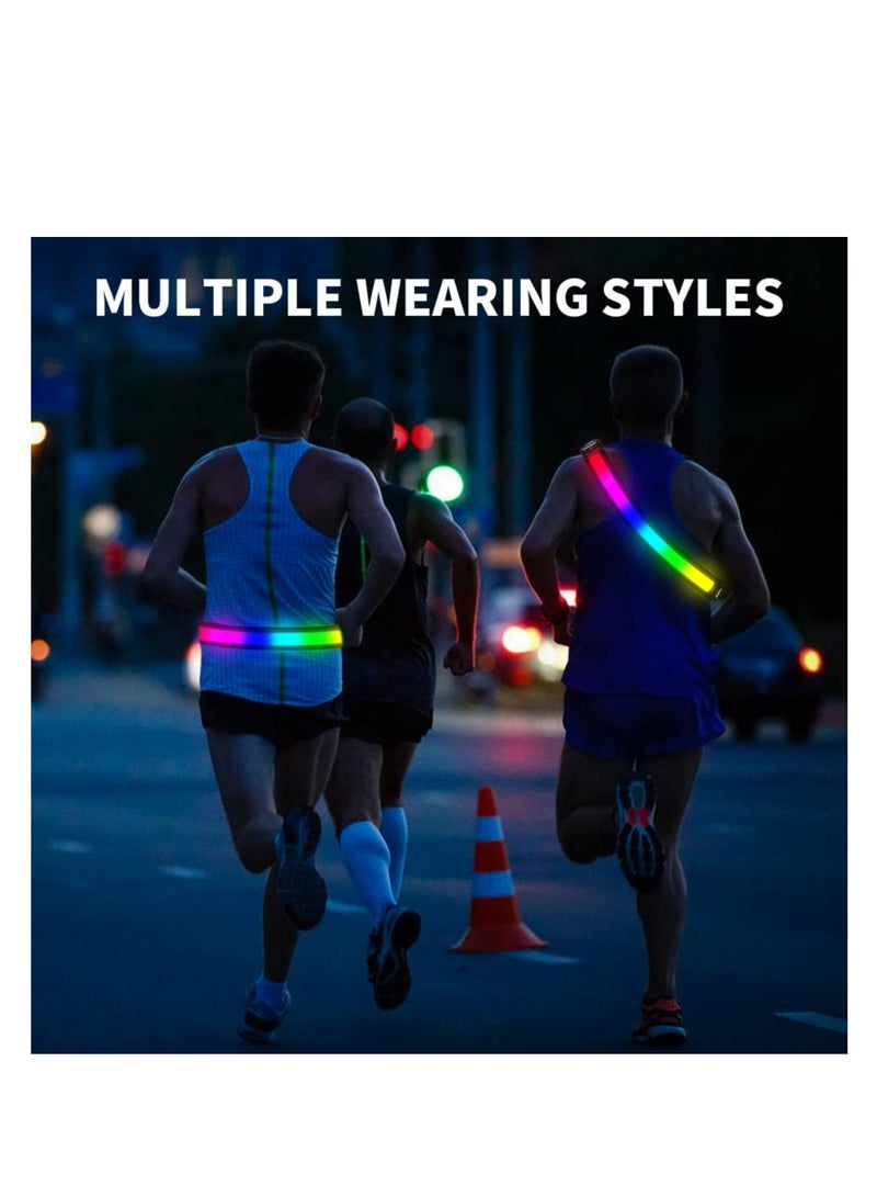 Generic High Visibility Reflective Running Belt with USB Rechargeable Safety Light, Adjustable Size Reflective Sash for Nighttime Running and Walking, Ideal for Outdoor Activities.  - Image 3