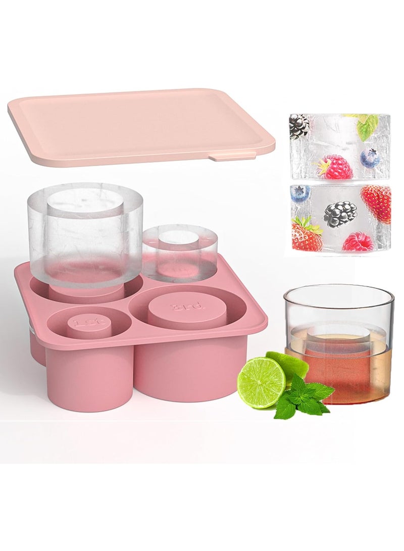 NNEWVANTE Ice Cube Tray for Stanley Cup, Silicone Ice Cube Maker with Lid, Silicone Ice Cube Mould, Ice Cube Tray with Lid for Chilling Cocktails, Whiskey, Drinks, Coffee, Ice Drinks, Juice (Pink)  - Image 5