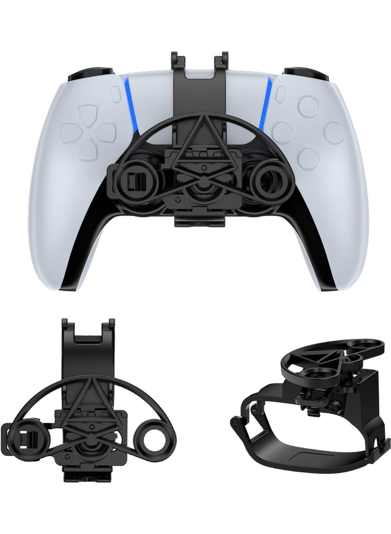 بلو فاير عجلة قيادة صغيرة لألعاب السباقات لوحدة تحكم PS5، ملحق مقود سباقات مطبوع بتقنية ثلاثية الأبعاد لمحاكي القيادة P5، تصميم خفيف من مادة ABS مع مشبك تثبيت سهل، محامل معدنية عالية الجودة، لا تحجب منفذ الشحن أو سماعة الرأس، أداة مساعدة للتحكم الدقيق في ألعاب السباق - Image 2