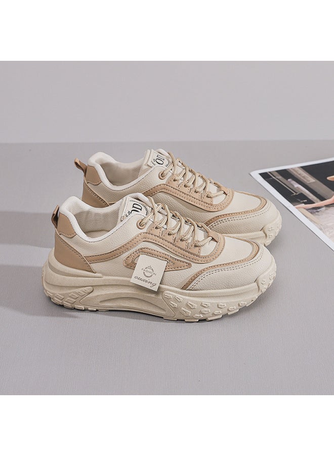 Korean Style Thick-soled Torre Shoes Autumn New Arrival Street Shooting Students Running Sneaker Increased Casual White Shoes For Women