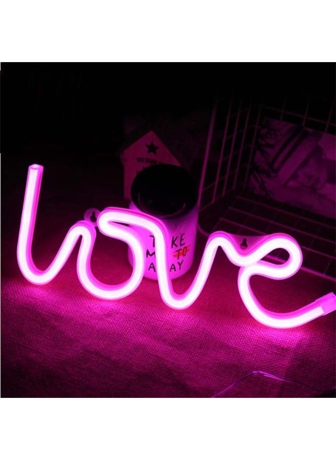 yongsheng Decorative Letter Shaped Wall Light ，Neon Light Sign for Party Supplies, Girls Room Decoration Accessory, Table Decoration (Pink Love)  - Image 3