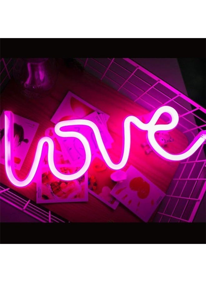 yongsheng Decorative Letter Shaped Wall Light ，Neon Light Sign for Party Supplies, Girls Room Decoration Accessory, Table Decoration (Pink Love)  - Image 4