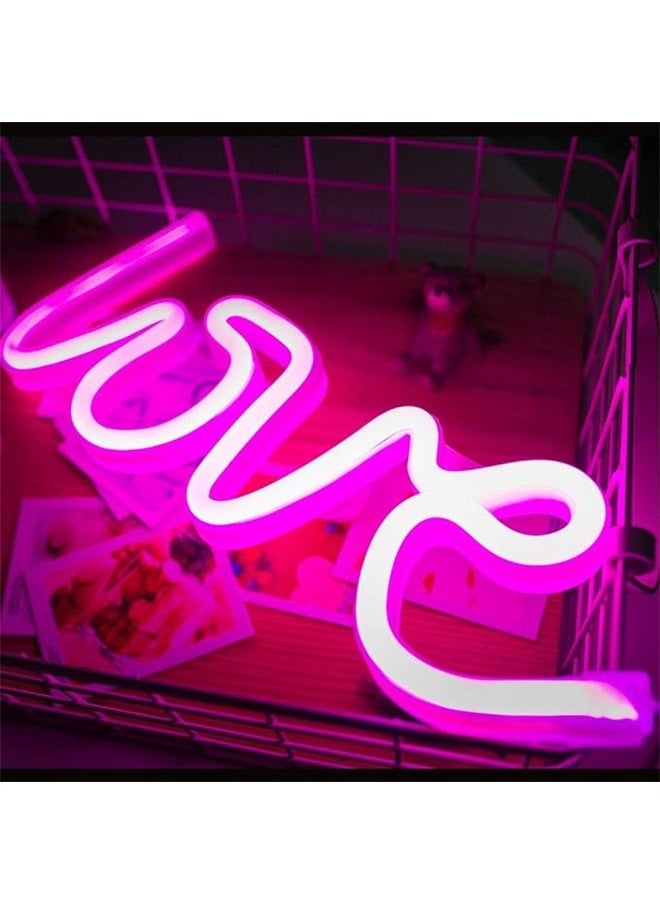 yongsheng Decorative Letter Shaped Wall Light ，Neon Light Sign for Party Supplies, Girls Room Decoration Accessory, Table Decoration (Pink Love)  - Image 5