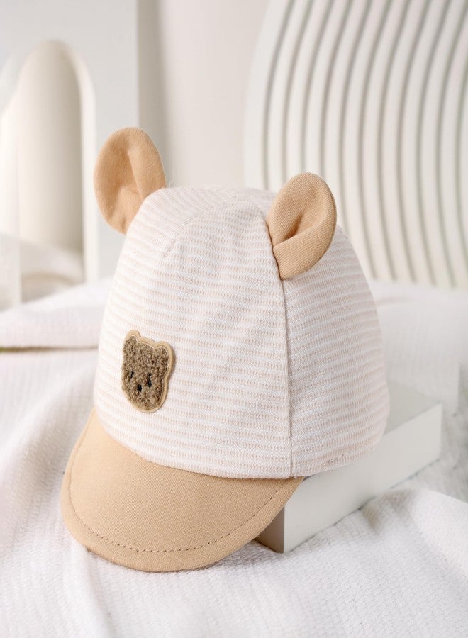 Kicks & Crawl Little Cream Bear Cap for Baby Boys and Girls - 6-12M - Image 4