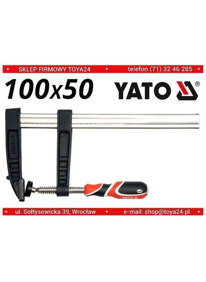 Yato F-Wood Clamp 100X50mm Bar Size: 5X15mm YT-6440 Black/Red/Silver - Image 2