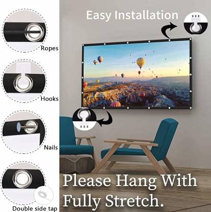 Savsol® 2023 Upgraded 77 inch Projector Screen,4K HD 16:9 Portable Video Screen Foldable Anti-Crease Indoor Outdoor for Home, Office, Classroom Screen (Width 170.18 cm x 96.52 cm Height) - Image 4
