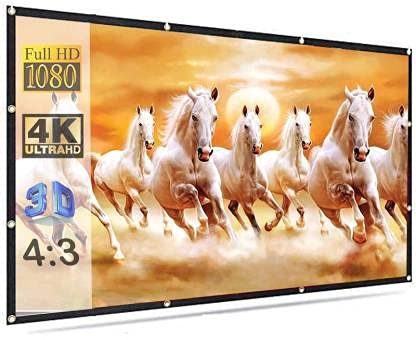 Savsol® 2023 Upgraded 77 inch Projector Screen,4K HD 16:9 Portable Video Screen Foldable Anti-Crease Indoor Outdoor for Home, Office, Classroom Screen (Width 170.18 cm x 96.52 cm Height) - Image 1