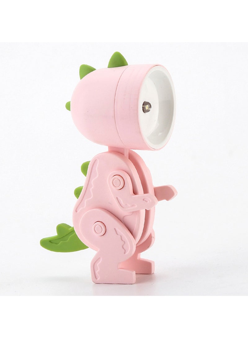 Macaron Mini Desk Lamp Creative DIY Night Light LED Cute Pet Desktop Cartoon Dinosaur Ornaments Ins Student Gift Creative Gift Ornaments (Pink Dinosaur) - Image 1