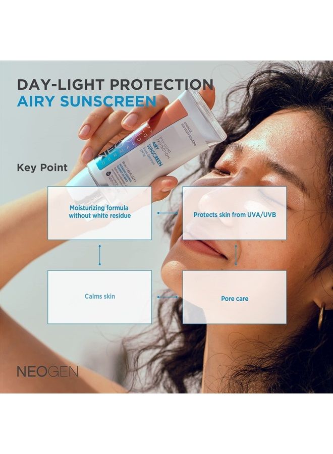 DERMALOGY by NEOGENLAB UVA/UVB SPF50 Day-Light Protection Airy Sunscreen - Essence-type Moisturizing Weightless Sunscreen with No White Cast - 1.69 oz / 50 ml - Image 3